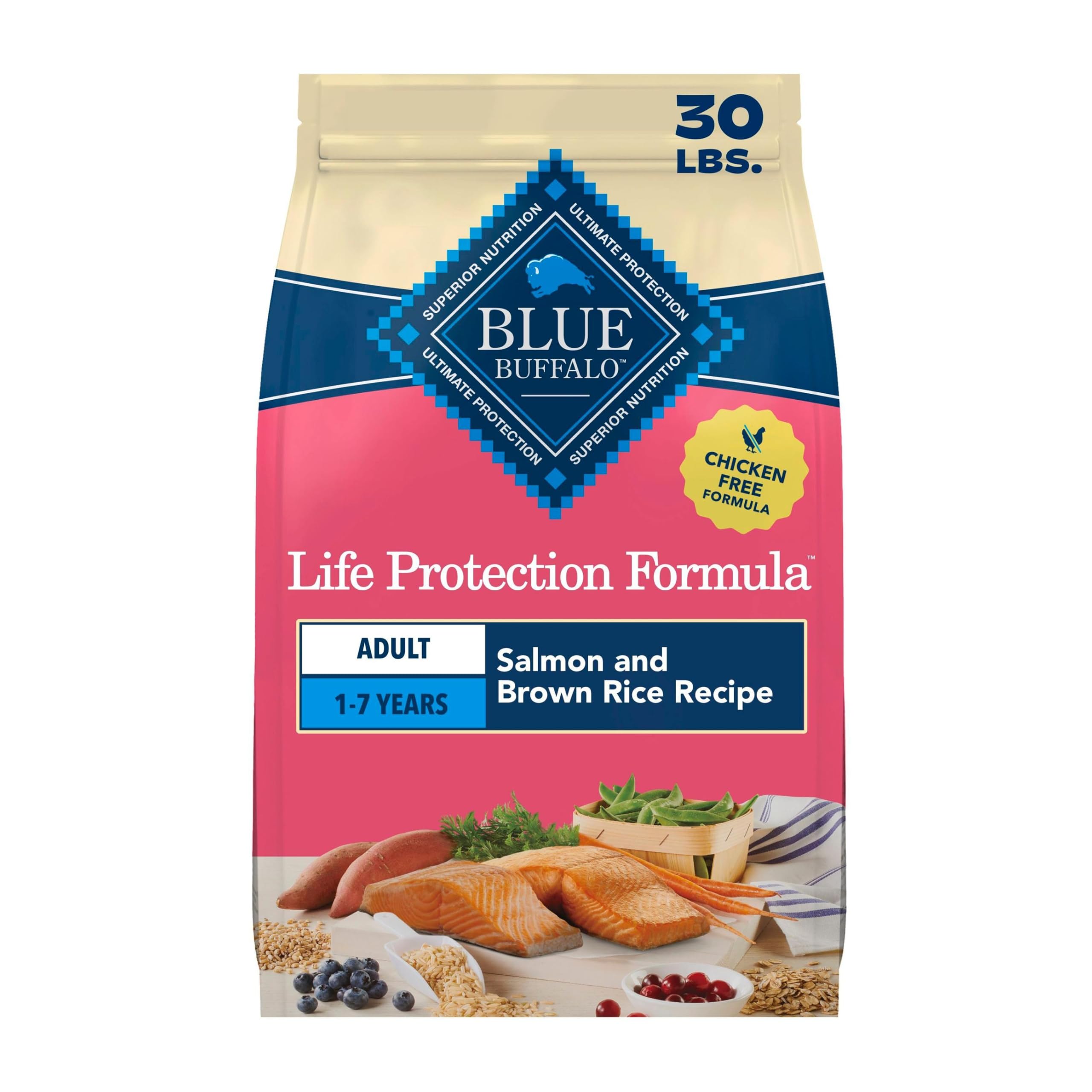 Blue Buffalo Life Protection Formula Salmon Adult Dry Dog Food, 30 lb