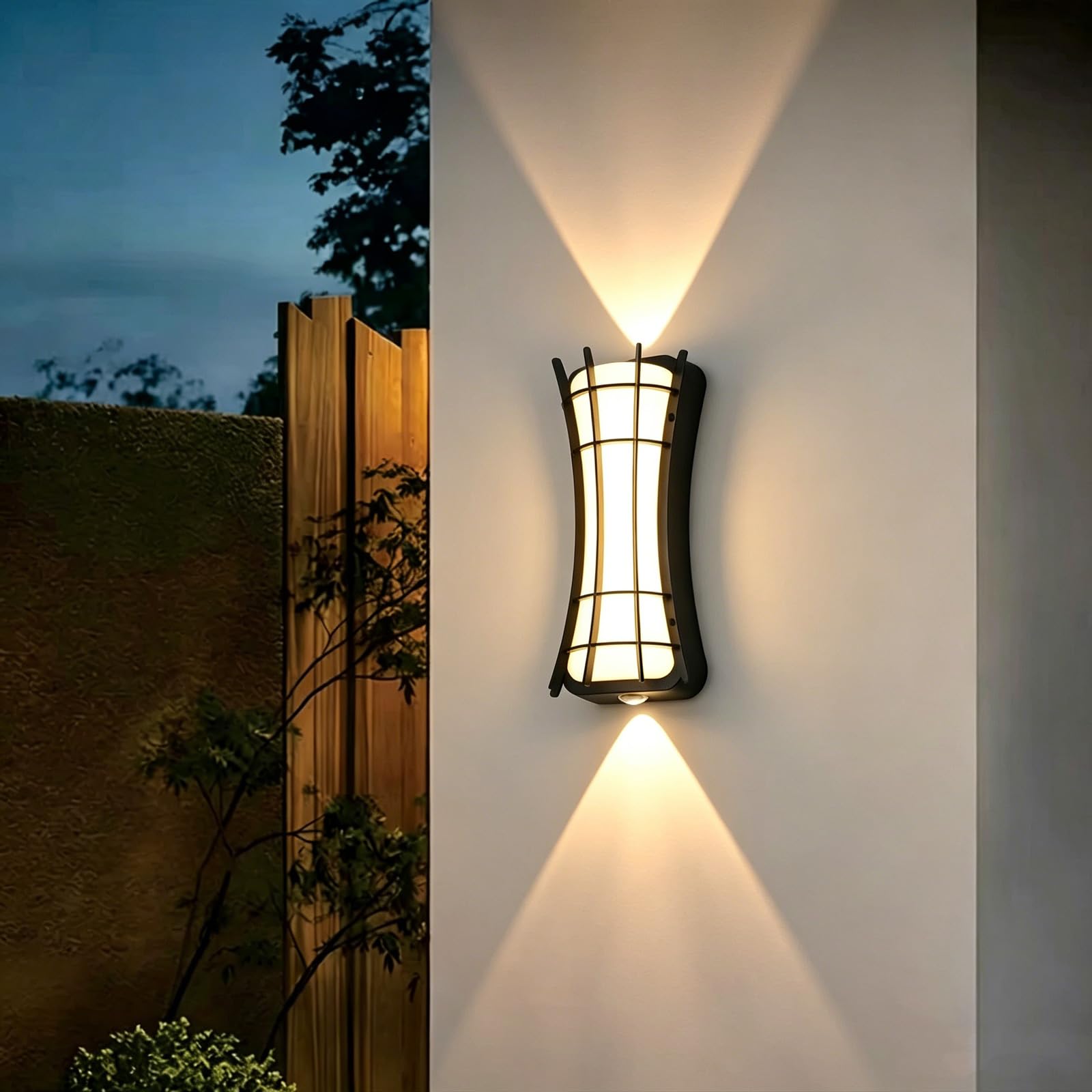 SDUYTDG ﻿Black Modern LED Wall Sconce Wall Mount Porch Light Hardwired Up and Down Lighting Fixtures for Living Room Bedroom Hallway Corridor Conservatory Warm White 3000K
