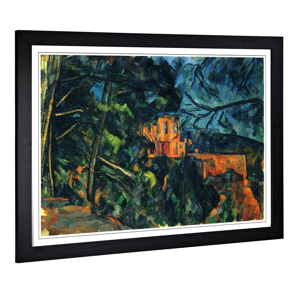 Big Box Art Framed Print of Paul Cezanne Chateau Noir Design | Wall Art Picture | Home Decor for Kitchen, Living, Dining Room, Bedroom, Hallway, Office, Black, A2 / 24.5x18 Inch / 62x45cm