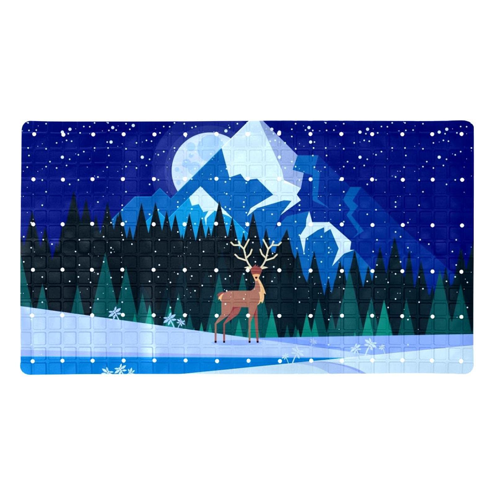 Tapis de baignoire antidérapant haute qualité paysage d'hiver avec ventouses