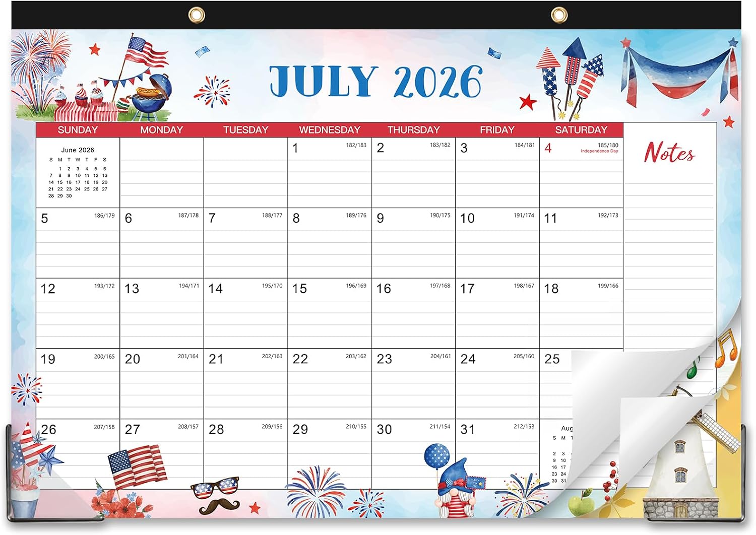 Desk Calendar 2026-2027 - 18 Monthly Large Desk/Wall Calendar, July 2026 - December 2027, 17" x 12", Thick Paper, Large Ruled Blocks, Calendar 2026-2027 with Protective Corner – Perfect for Home School & Office Organization