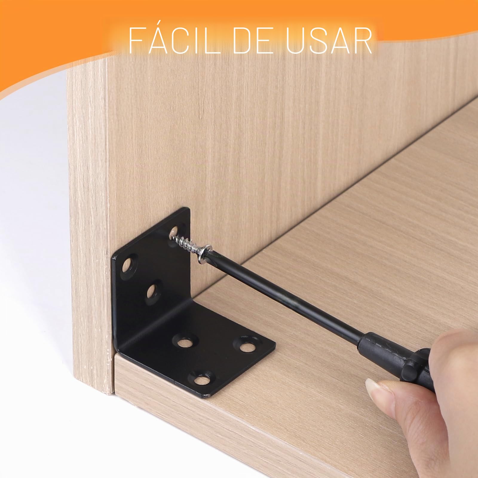 LALAGO 12pzs Soporte de Esquina Acero Inoxidable 50 x 50 x 50mm, Escuadra de Ángulo en Forma de L con 78 Tornillos, Conectores Angular de 90 Grados Negro para la Fijación y Reparación de Muebles