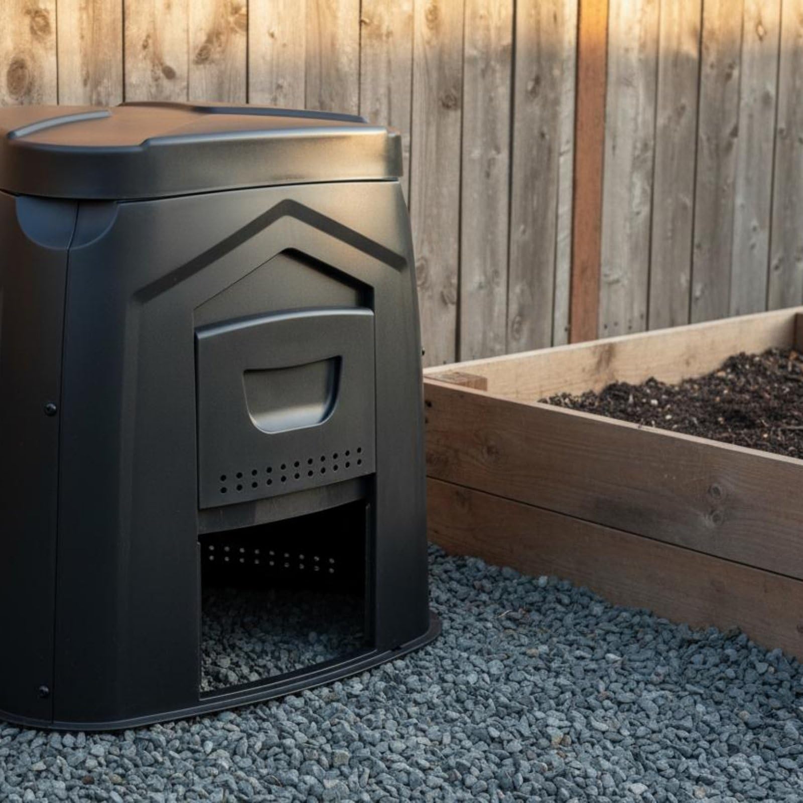 Compostiera da Giardino Fermentazione Aerobica Contenitore Rifiuti Organici Grande Capacità per Giardinieri, Esterno