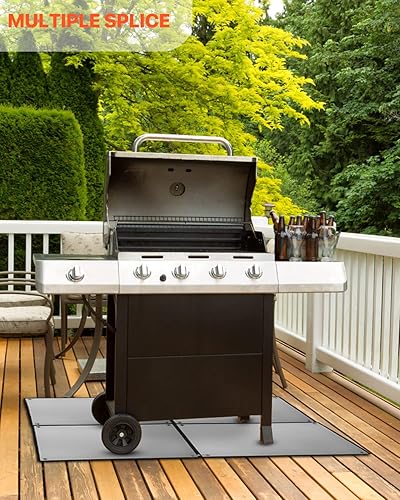 Miniatura 6 de Elayce Tapete para parrilla de barbacoa, multifuncional, resistente al calor y al agua, 20 x 25 pulgadas, lado plateado, tamaño ajustable para