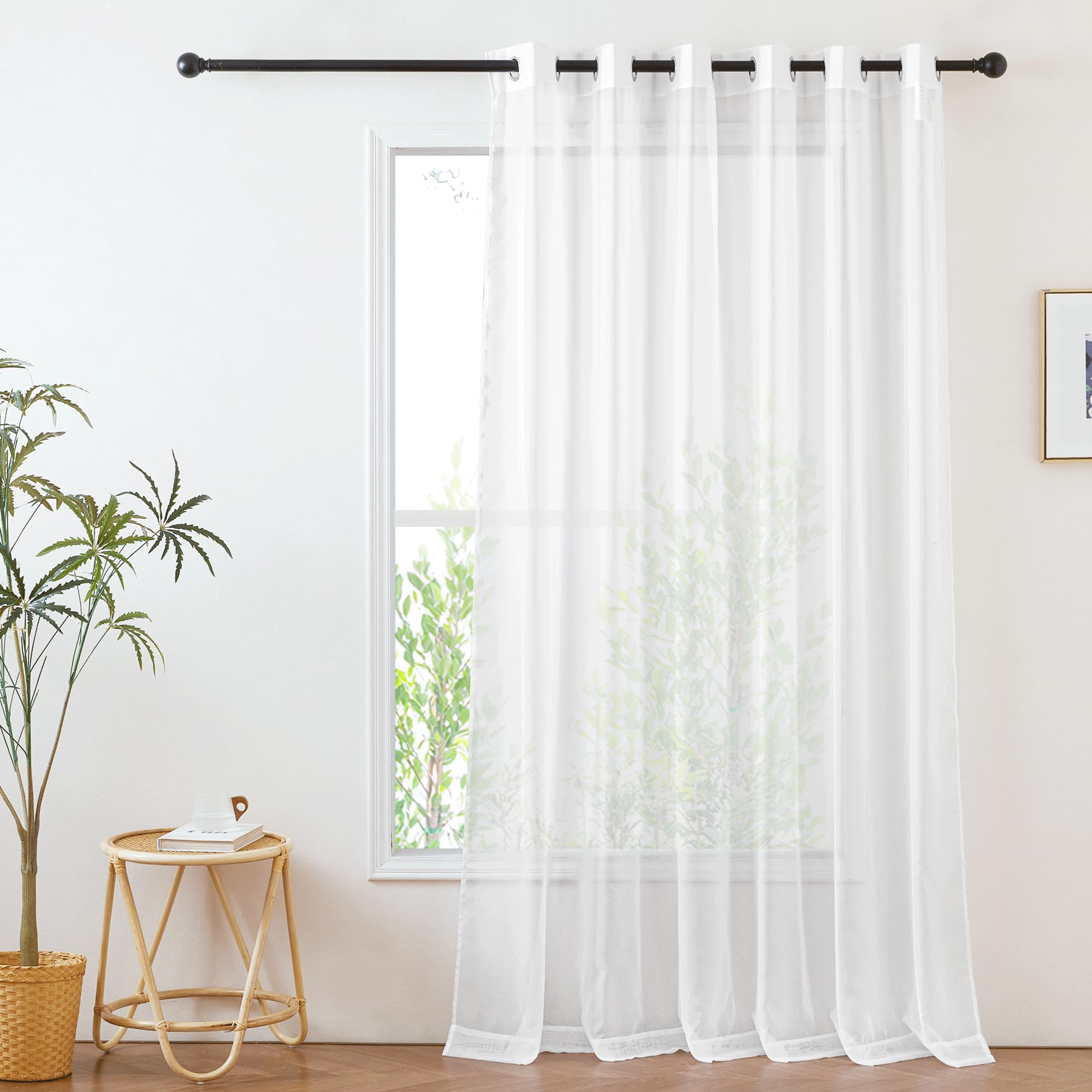 PONY DANCE White Net Curtain 80 x 84 inches