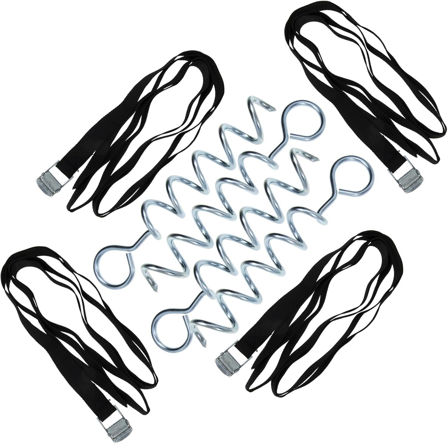 Ciieeo Spiral Shaped Dog Stake Wear-Resistant Tent Stake Round Head and 2. Straps, Portable Ground Anchor for Outdoor Camping and Pet Tie-Out