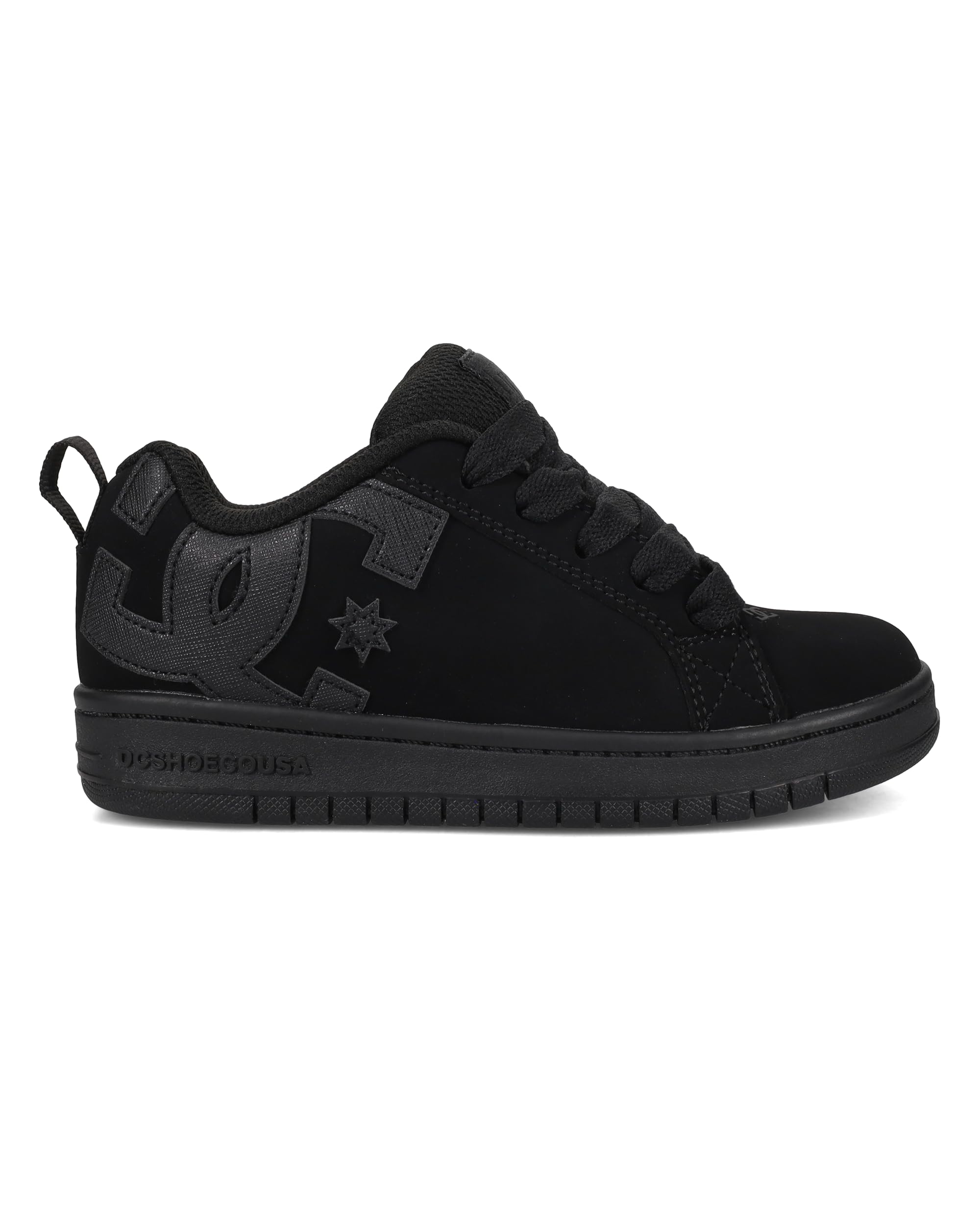 DC Boys' Court Graffik Skate Shoe Black, 5 M US Big Kid