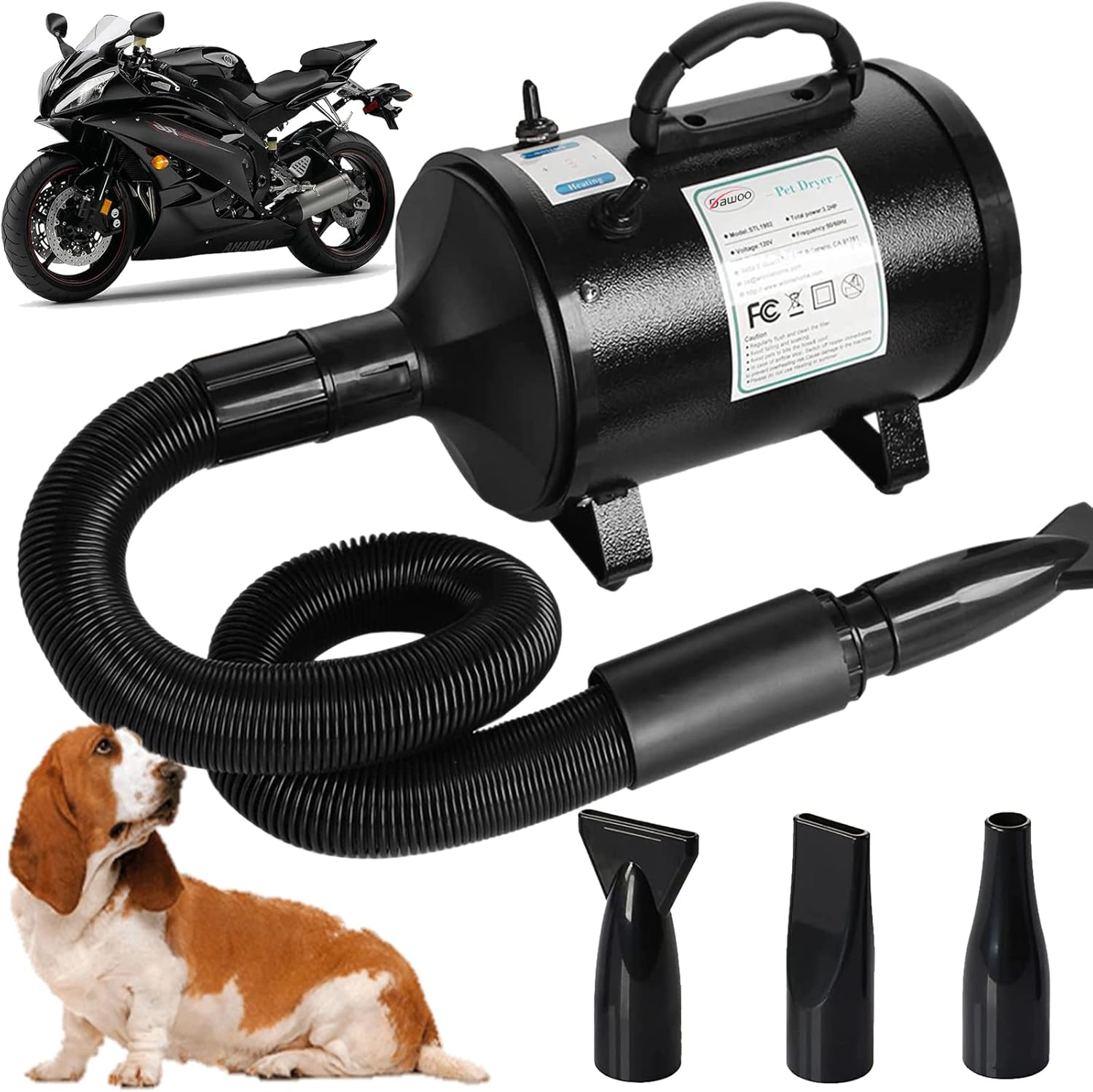 DAWOO 2800W Dog Dryer, High Velocity Dog Hair Dryer, Dog Blow Dryer