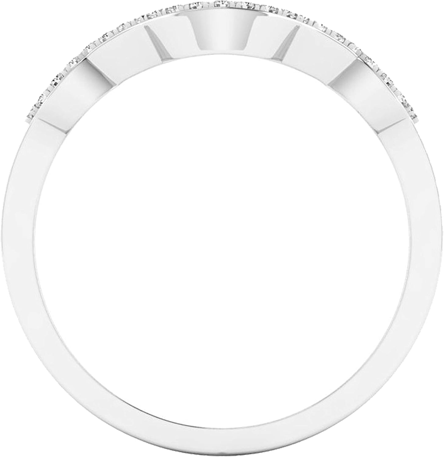 Dazzlingrock Collection 0.10 Ctw 10K Real Solid Gold Round Cut White Natural Diamond Women Anniversary Wedding Band Guard Ring 1/10 CT - Image 3