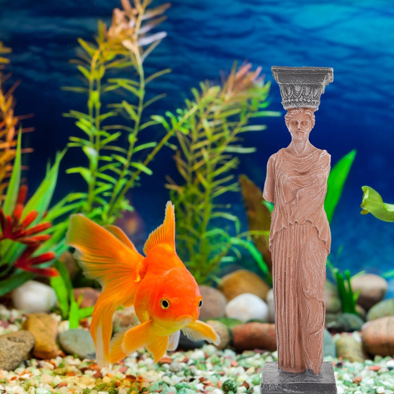 Balacoo Greek Statue Aquarium Decor, 6.29In Resin Fish Tank Ornament, Safe for Fresh & Saltwater, Adds Ancient Mythology Scene for Betta & Shrimp Tanks image 3