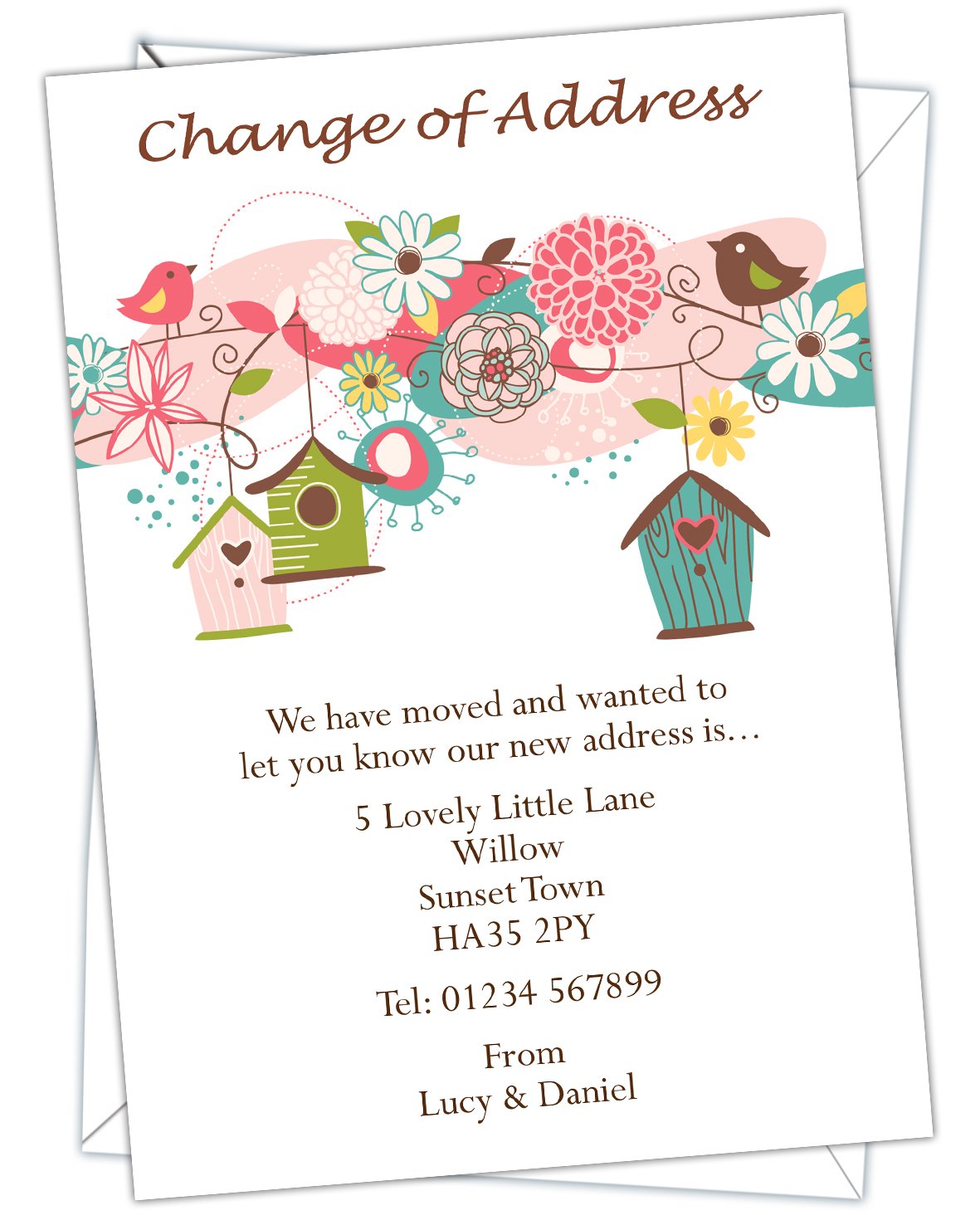 Personalised Change of Address Cards with Free Envelopes (Design Code: COA 014) (Pack of 60)