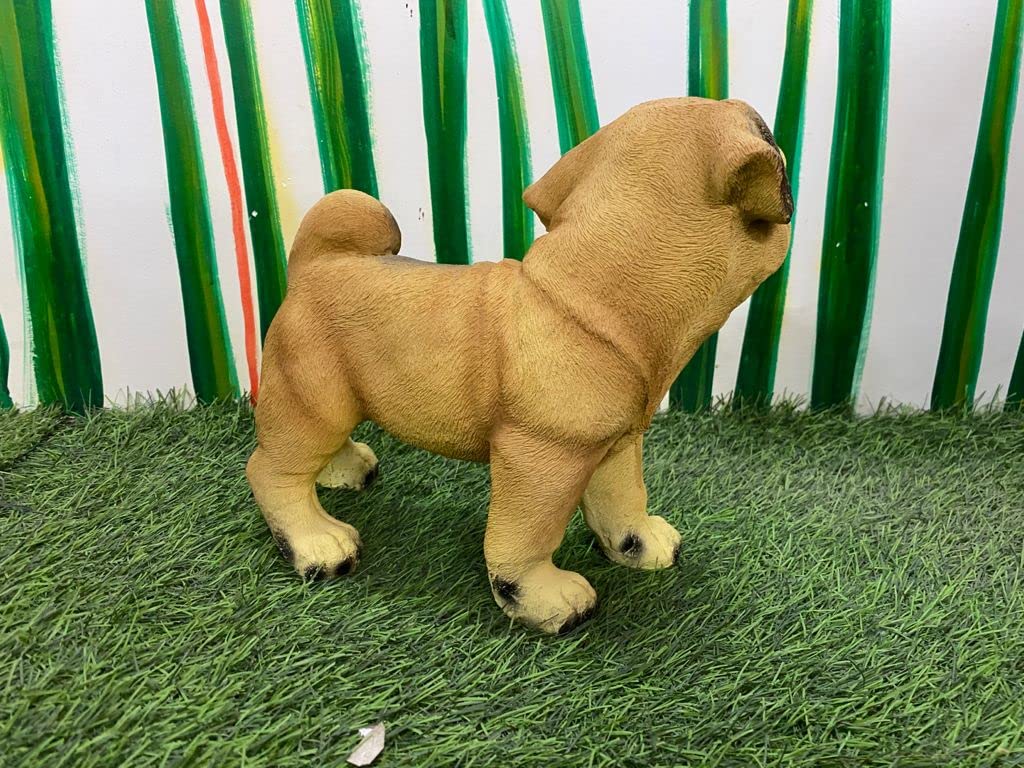 The Decorshed Pug Dog for Garden Decoration, Home Decoration, Kids Room Decor, Real Looking Dog Figure(Pug Dog pak of 1, Light Brown) 1