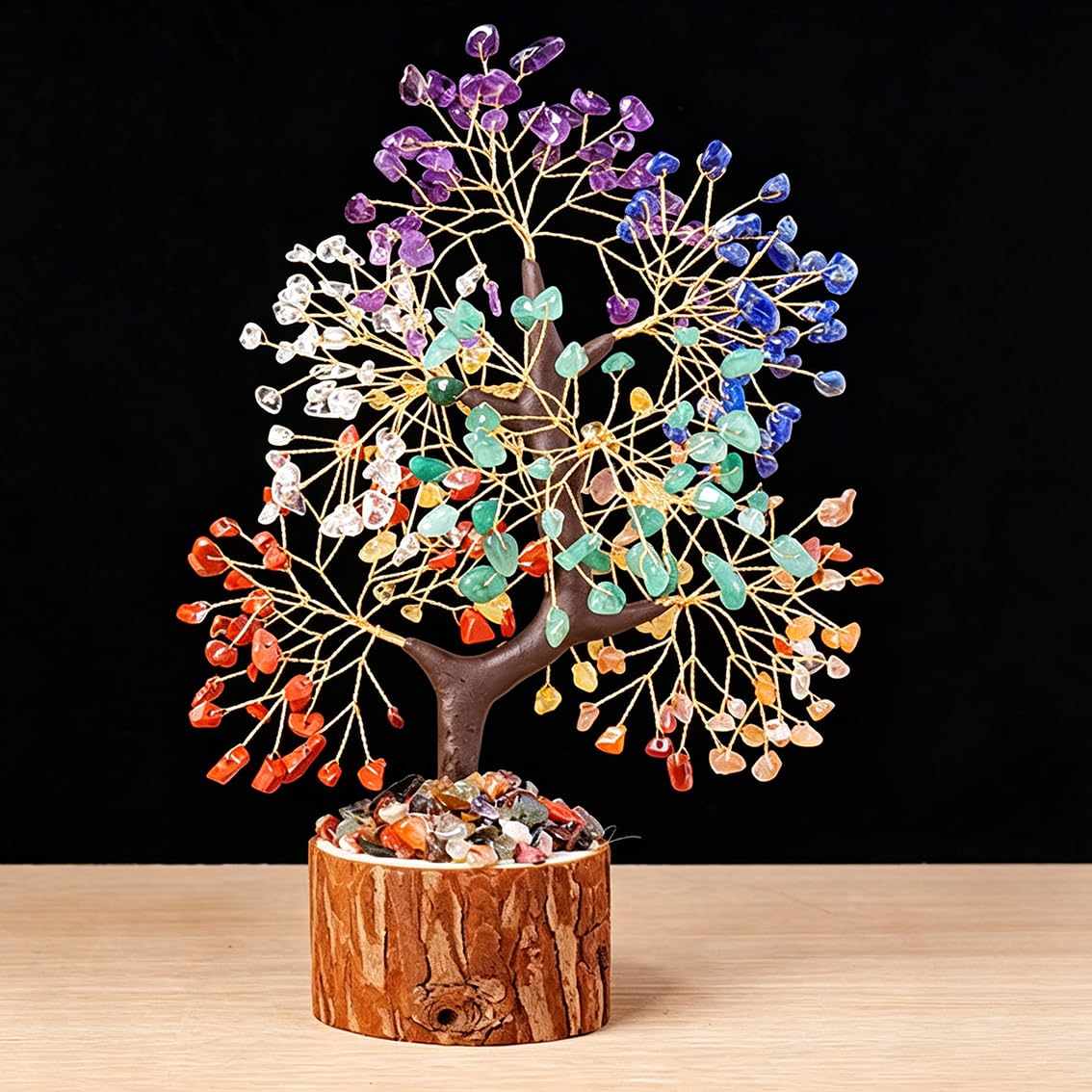 Árbol de Cristal de los 7 Chakras, Arbol de La Vida, Decoracion Hogar, Cristales Curativos, Adornos de Bonsái para Decoración, Adornos de Cristal, Regalo de Inauguración de Casa