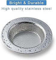 Vista 2 de 2 Piezas Colador de Fregadero para la Mayoría de Cestas de Drenaje de Fregadero de Cocina, Diseño Seguro de Doble Capa Mejorado Colador de Fregadero