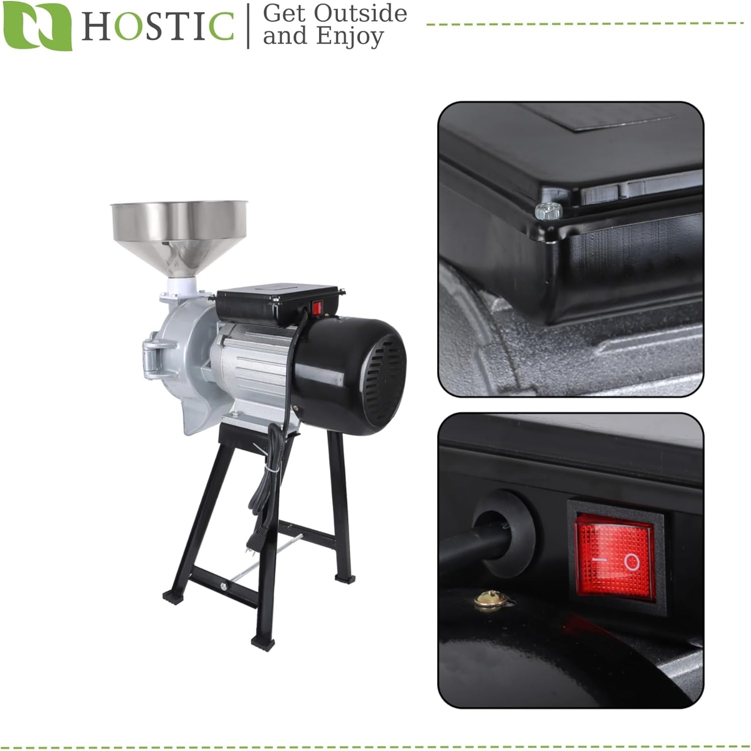 1500W Wet Dry Electric Grain Mill with Funnel 110V Grain Grinder Machine for Cereals Corn Grain Wheat Feed Mill