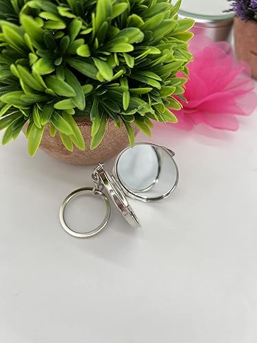 Miniatura 5 de RBN Llavero de espejo compacto para bautizo, recuerdos, bautizo, diseño de bebé, maquillaje compacto para primera comunión, 12 unidades, Siliver