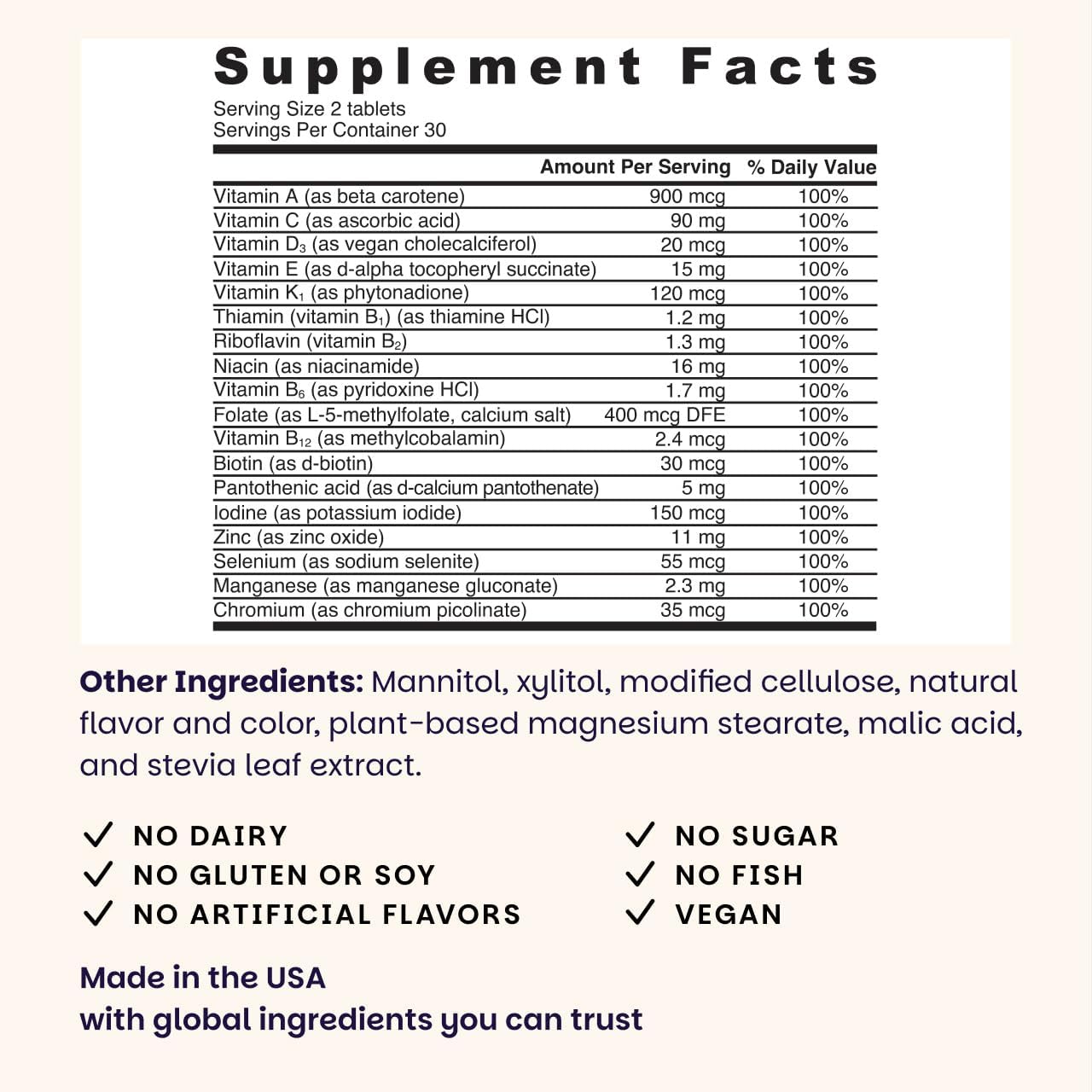 EZ Melts Women's Multi + Hair Growth - Daily Multivitamin for Women - Supports Healthy Energy Levels & Reduced Hair Shedding - Non-GMO & Vegan - Peach - 60 Dissolvable Tablets (30 Servings) - Image 3