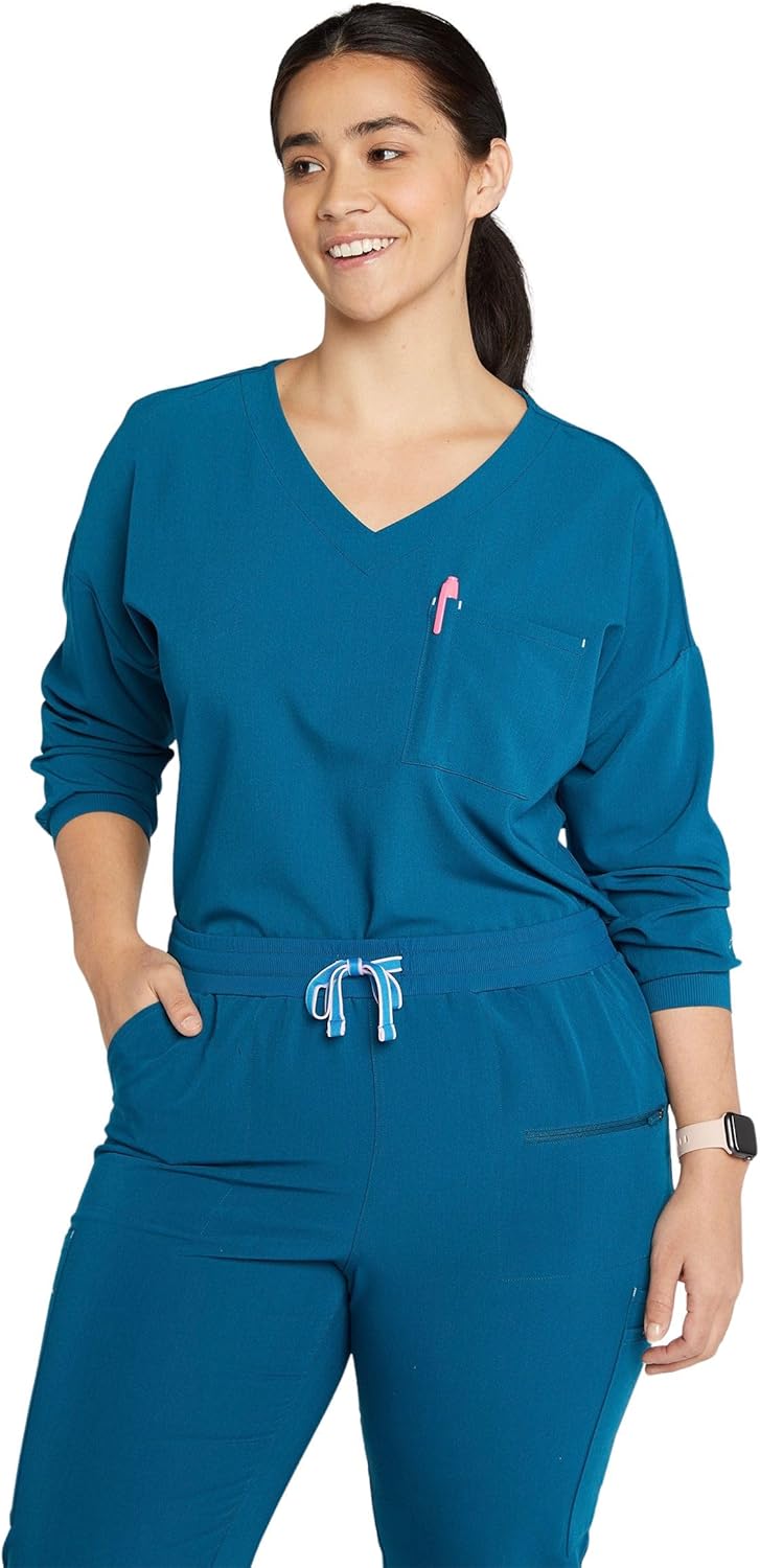 DOLAN Alpine Dolman ¾ Sleeve Oversized CORE Women's Scrub Top, 2 Pocket, Smooth Fabric, Soft and Durable