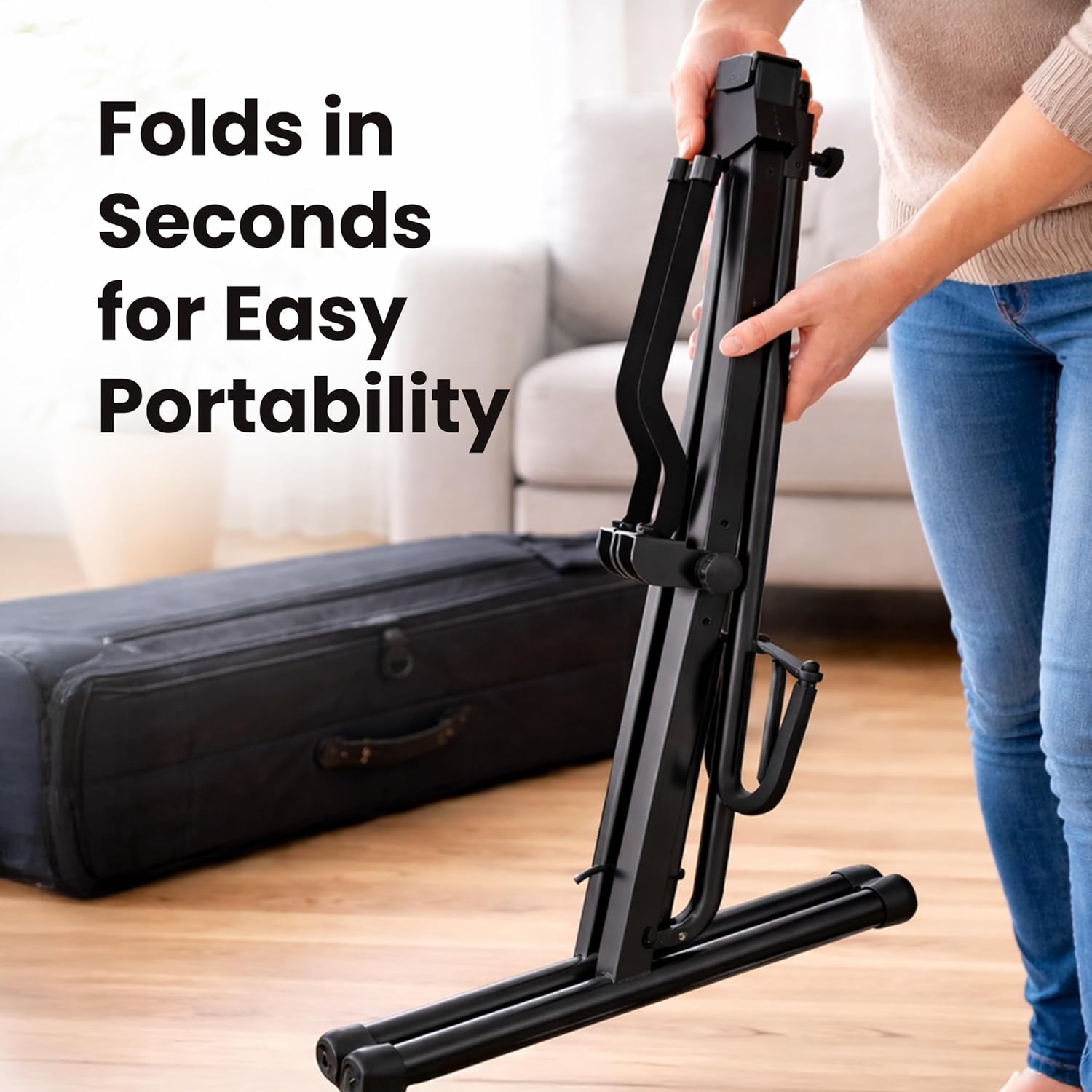 Gearlux Adjustable Cello Stand with Hook for Bow, 46-Inch Maximum Height, Collapsible for Easy Storage, Suitable for 1/2, 3/4, 7/8, 4/4 Scale