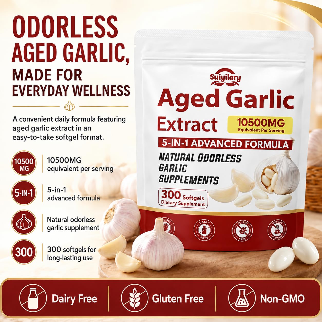 Aged Garlic Extract Supplements, 300 Softgels — Amazon image 9