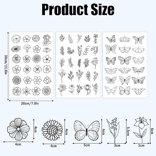 Miniatura 2 de 67 estabilizadores de costura a mano, autoadhesivos, lavables, con patrones preimpresos en muchos estilos para principiantes, bordado a mano (estilo