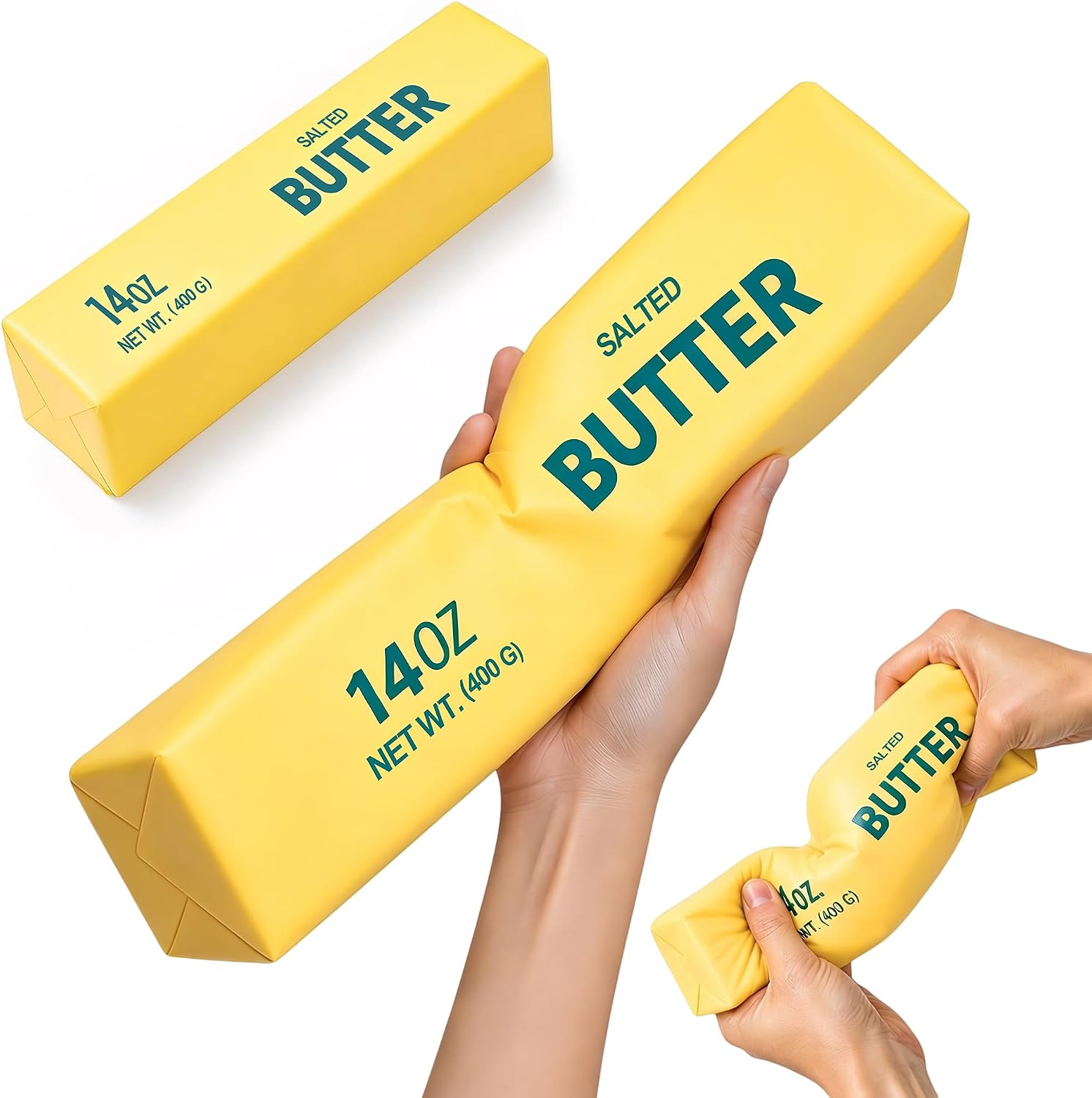 10-Inch Long Slow Rising Butter Squishy Toy, Soft Squeeze Stress Relief Toy for Office and Home, Sensory Fidget Toy for Anxiety Relief and Focus, Butter Yellow