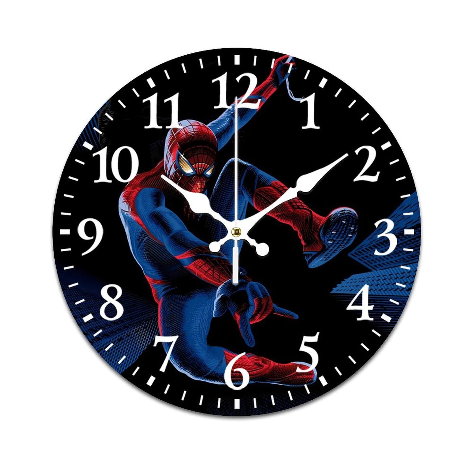 Amazon.co.jp: スパイダーマン 掛け時計 PVC壁掛け時計 静音 連続秒針