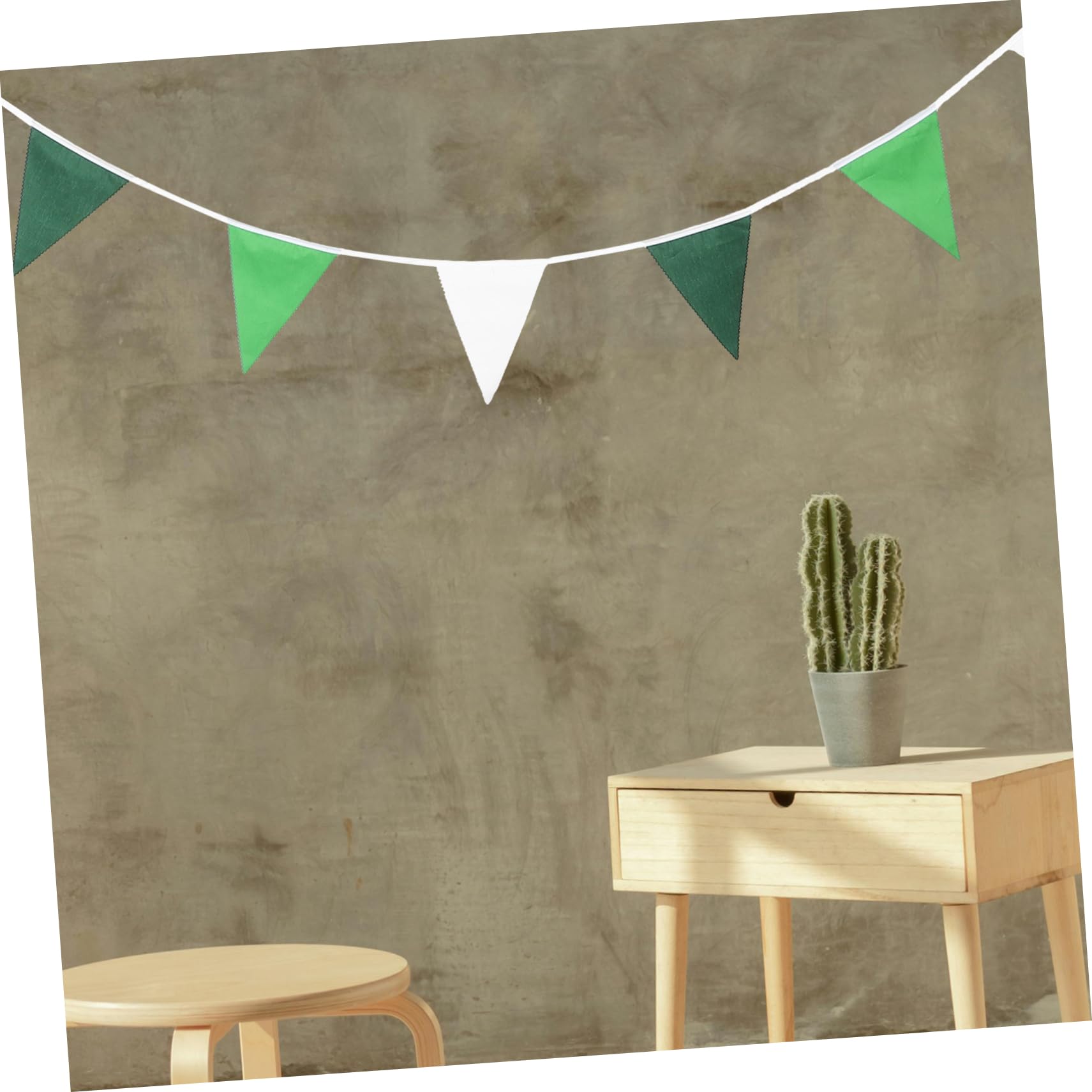 HANABASS 4 Stück Bunte Dreieck Wimpelkette aus Polyester Teilig Grün Verlaufend Festliche Party Girlande mit Stabilem Band für Hochzeit Shower Geburtstag und Foto Hintergrund Dekoration
