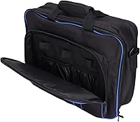 Vista 4 de ASHATA Bolsa de transporte portátil para PS5, funda protectora de gran capacidad con correa de hombro ajustable y almohadilla acampanada