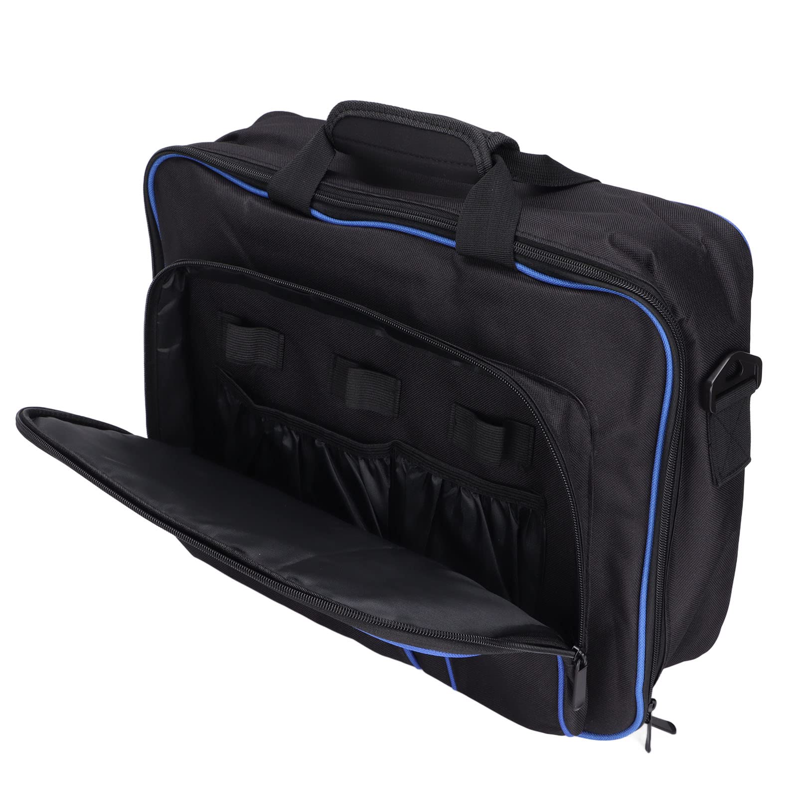 214 Borsa da Viaggio Portatile per PS5, Custodia Protettiva per Console di Grande capacità con Tracolla Regolabile e Pad Svasato per Controller di Giochi PS5(Blu Nero)
