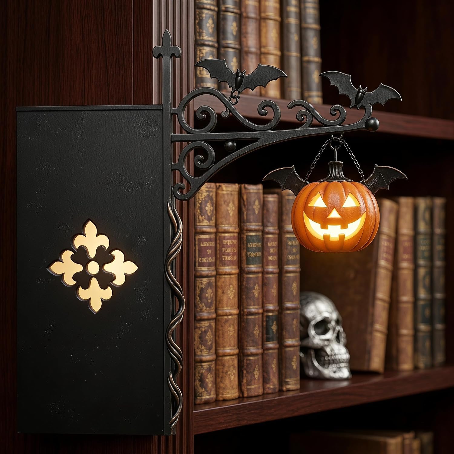 KQWVZ 2PCS Library Lantern, Decorative Bookshelf Lighting, Vintage LED Book Nook Light, Pumpkin Bookshelf Lantern, Miniature Shelf Light for Book Nook, Home Library, Study and Reading Corner