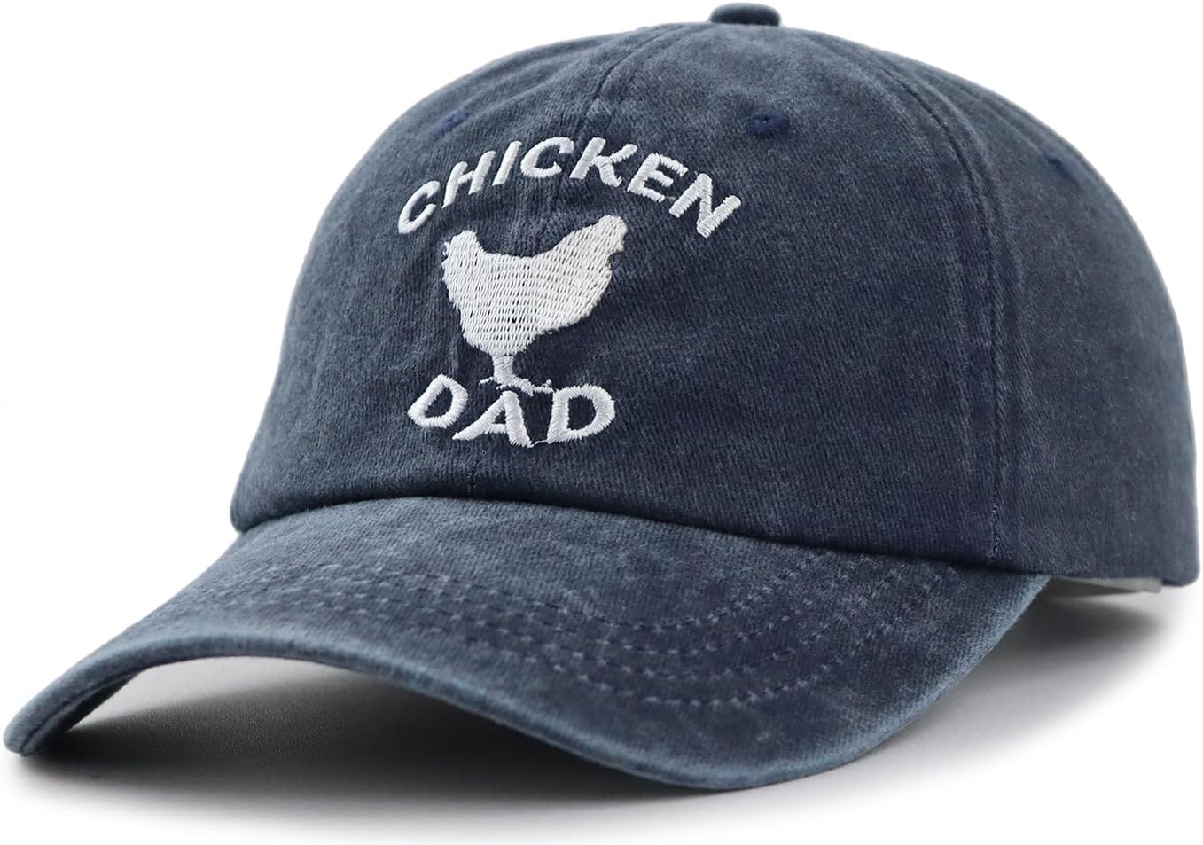 Chicken Dad Hat for Men, Adjustable Embroidered Cotton Baseball Cap - Image 2
