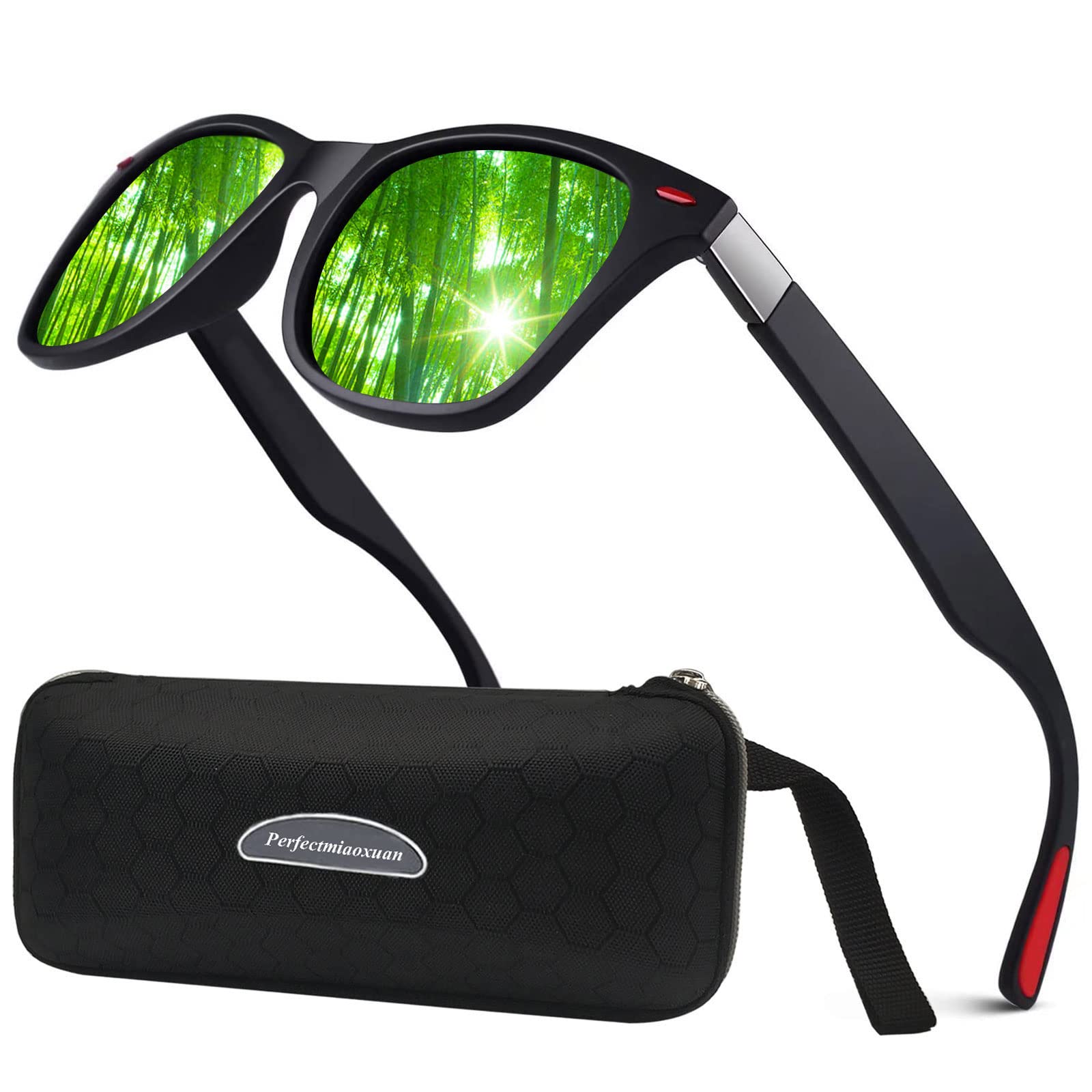 Perfectmiaoxuan Occhiali da Sole da Uomo Donna Polarizzati per Viaggio di vacanza guidare pesca trekking infrangibili sportivi Retrò occhiali Protezione UV