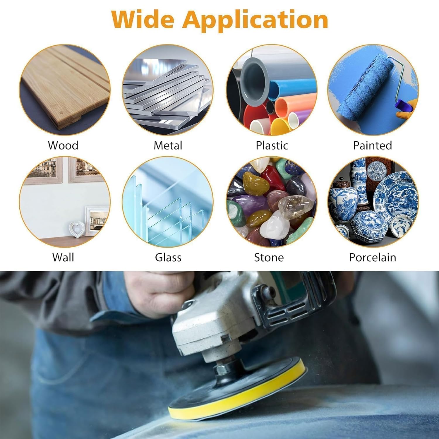 SUNJOYCO 102 PCS Angle Grinder Sanding Discs, 4 Inch Sanding Discs Hook and Loop, Angle Grinder Attachments with M14 Arbor Spindle, 5/16 Inch Round Shank Drill Adapter, 40-800 Grit