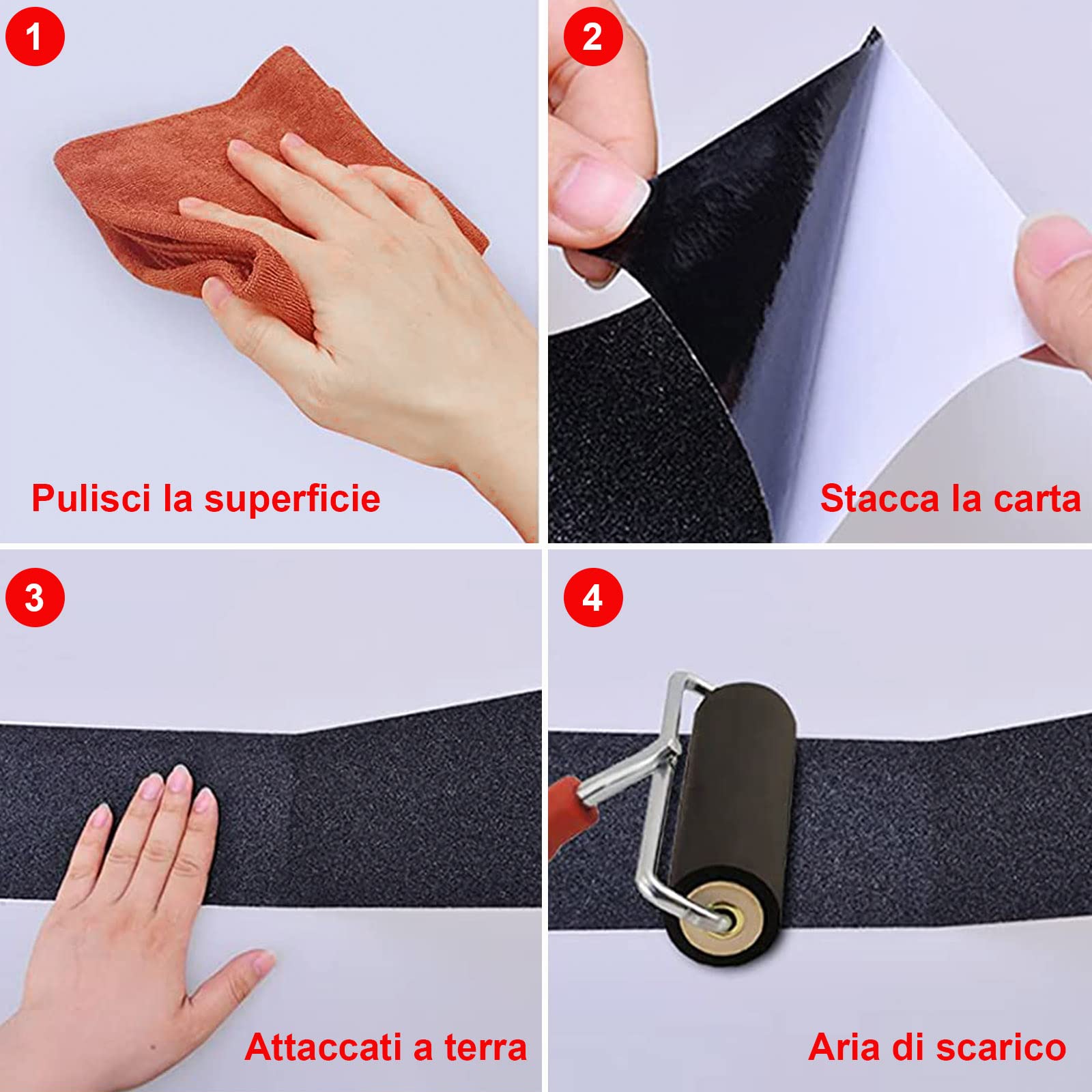 BOMEI PACK Ruban adhésif antidérapant 50 x 10 cm lot de 2 noir