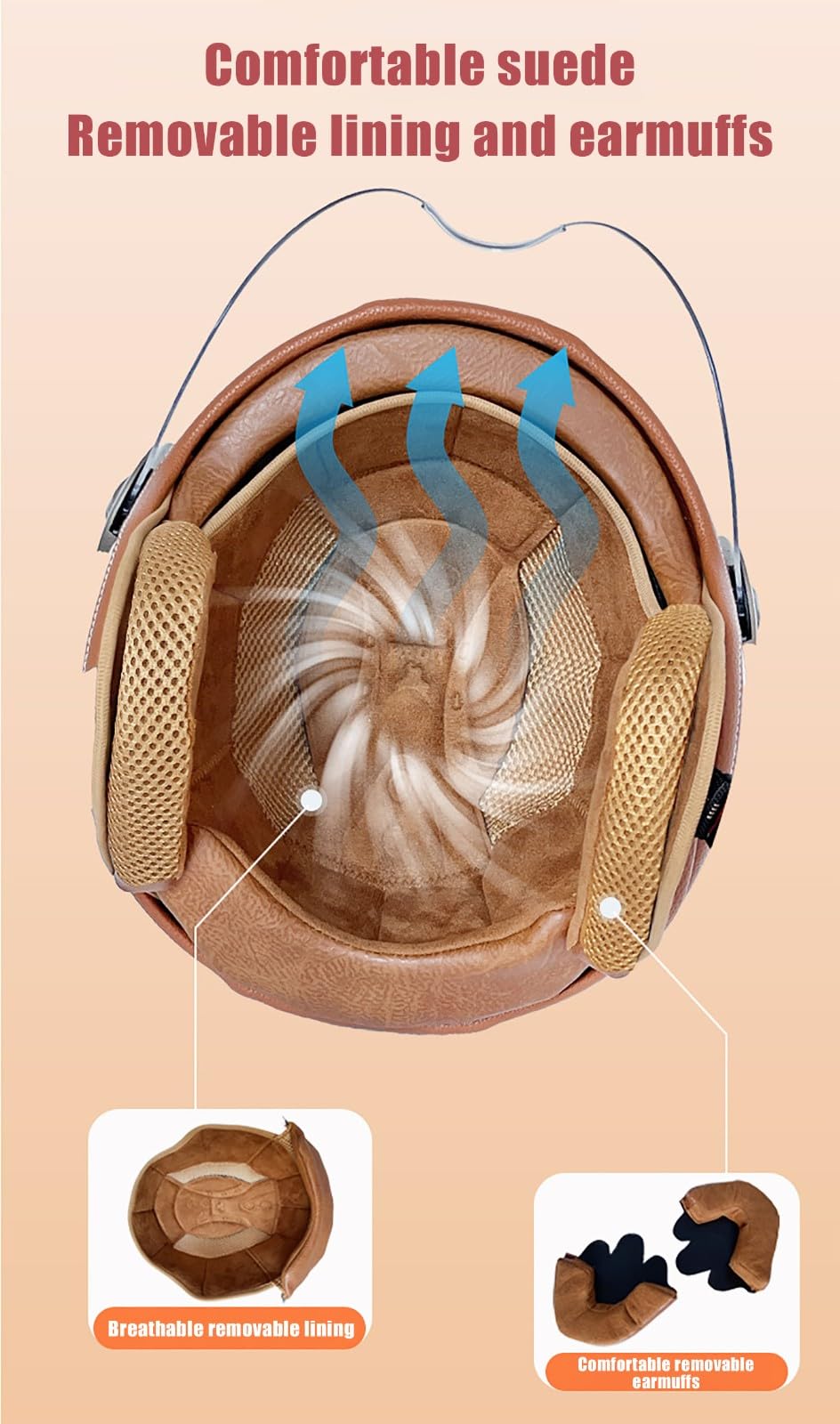 Certyfikat DOT/ECE, lekki kask motocyklowy z Bluetooth, otwarty kask motocyklowy z wizjerem, kask motocyklowy retro 3/4 dla mężczyzn i kobiet, pół-sezonowy B, M/(55 ~ 56 cm)