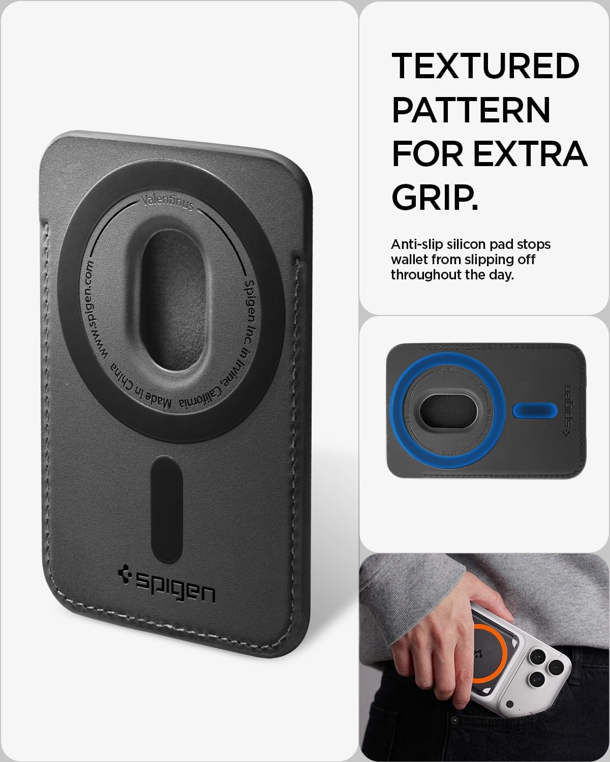 Spigen for MagSafe Wallet, Holds 5 Cards, MagFit Compatible with iPhone 17/16/15/14/13/12 Models, Pixel 10 Series, MagSafe-Cases, Pixelsnap and More, Card Holder - PU Black (5-Cards/MagFit+)