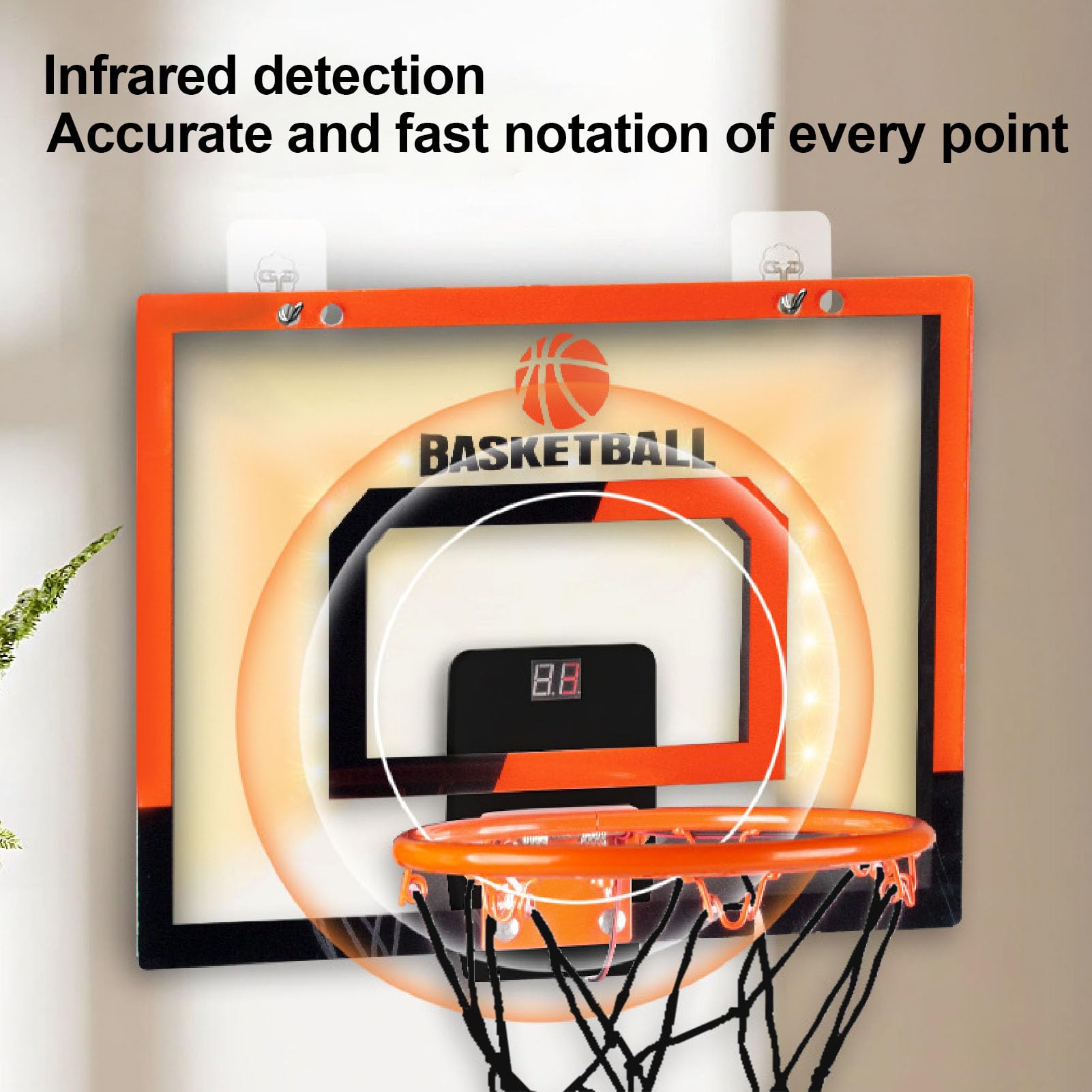 Juego de Aro de Baloncesto para Interior para Niños con Marcador Electrónico, Divertido y Atractivo para el Tiempo de Juego Deportivo en la Habitación del Niño
