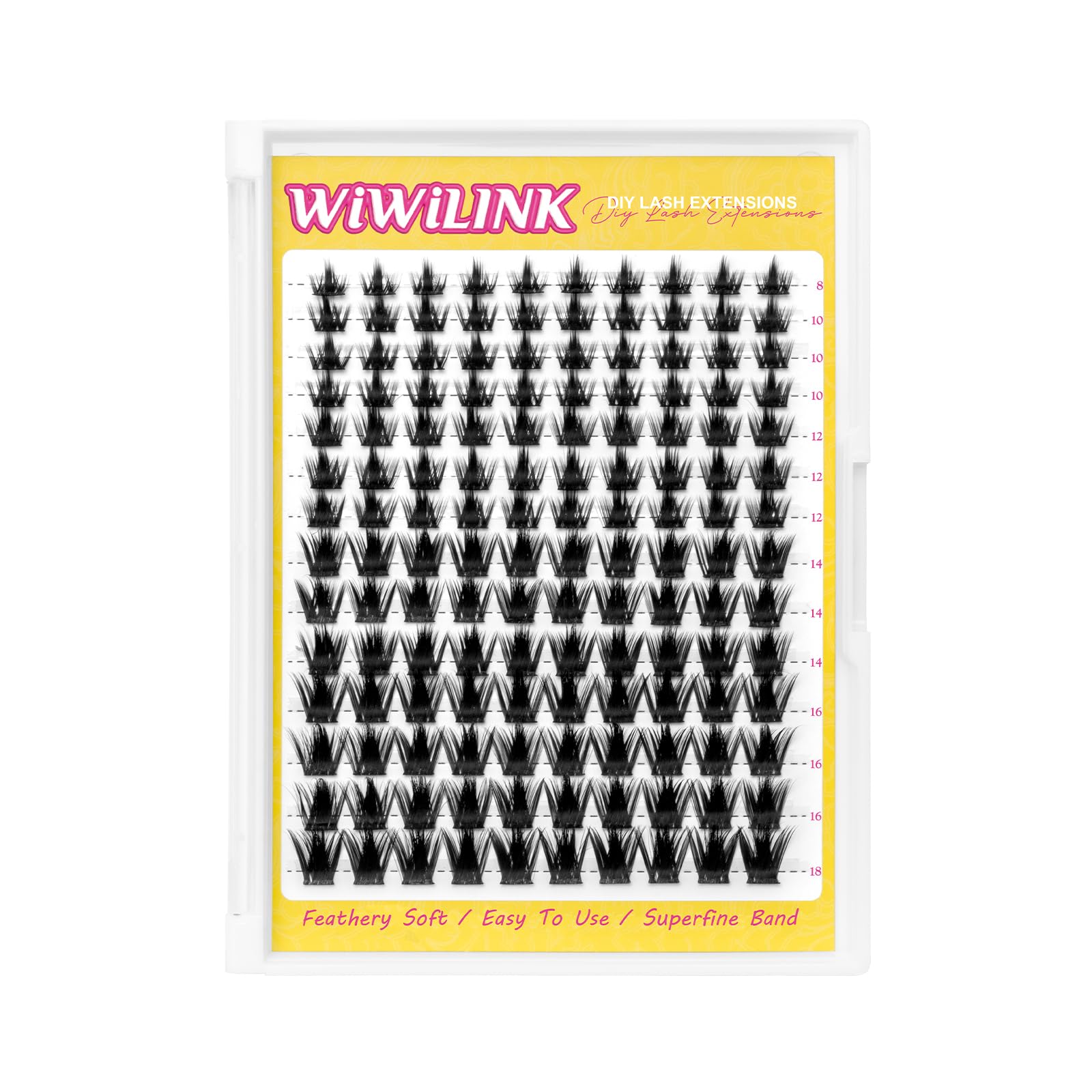 WiWiLINK Manga Lash Clusters 8-18mm Fairy Eyelash Clusters DIY Lash Extension Spikes 0 3mm Wispy Natural Individual Cluster