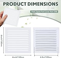Vista 2 de 2 piezas de 15 x 15 cm de ventilación de frontispicio de aluminio para ático, ventilaciones de pared de cobertizo de metal con tornillo y malla