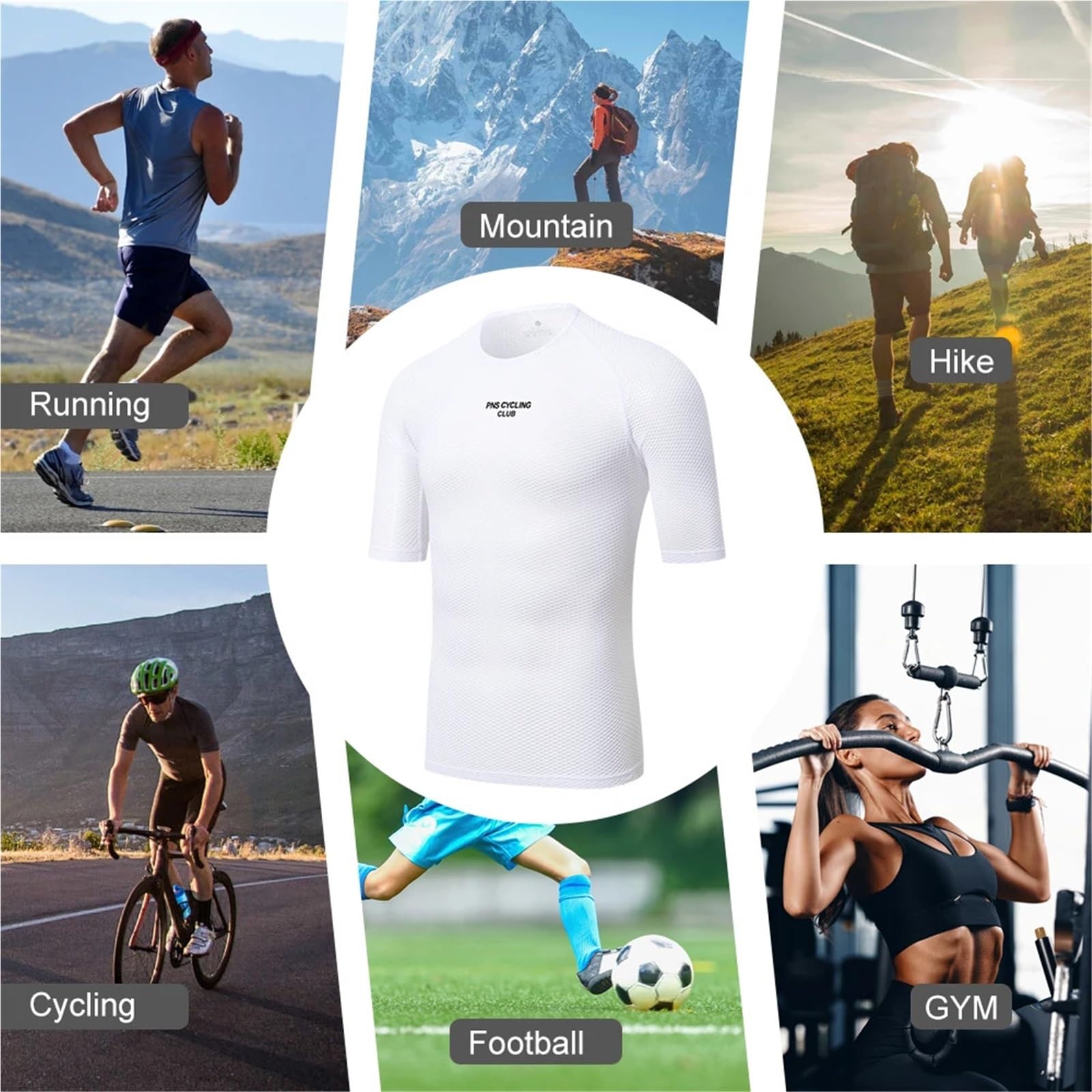 Abbigliamento Ciclismo Uomo Maglia Intima da Ciclismo a Maniche Corte da Uomo, Canottiera Sportiva da Bici da Corsa