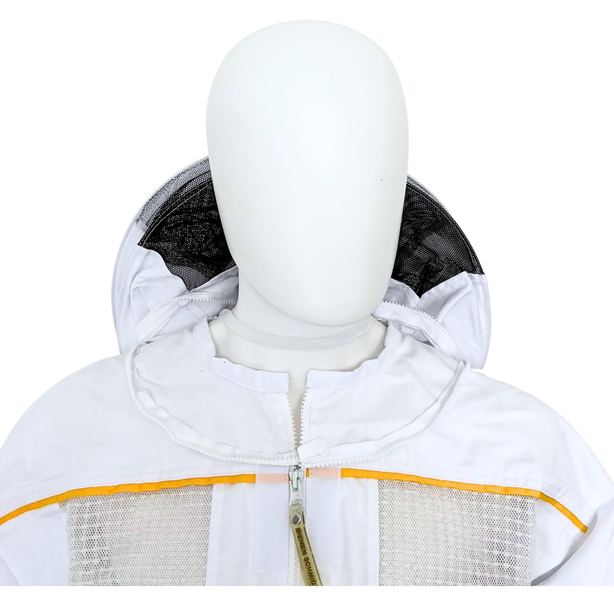Imkerschutzjacke Imkerjacke Low-Air mit integriertem Schleier weiß mit Reißverschluss Größe S