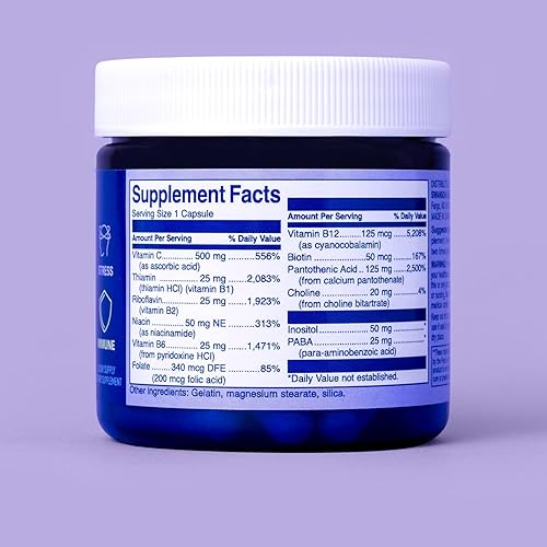 Miniatura 2 de Swanson WIO Stress Restore & Immune Rechargad - Apoyo al estrés, defensa inmune, vitaminas B, vitamina C, biotina, PABA, bienestar mental, salud