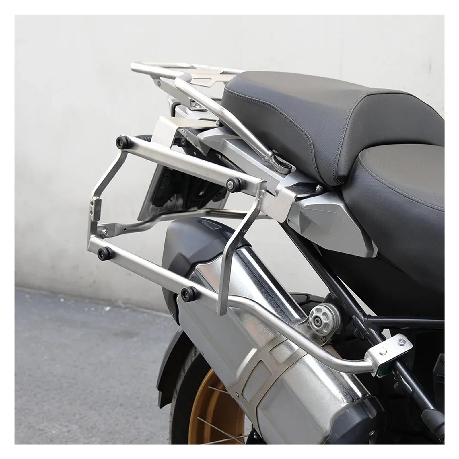 Gepäckhalterung Sattelbox Mit Großer Kapazität Für R 1200 GS R1250GS ADV Für Abenteuer Silberne Seitenbox Mit Abschließbarer Halterung Moto-Teile Motorrad Gepäckträger(Panniers and Bracket)