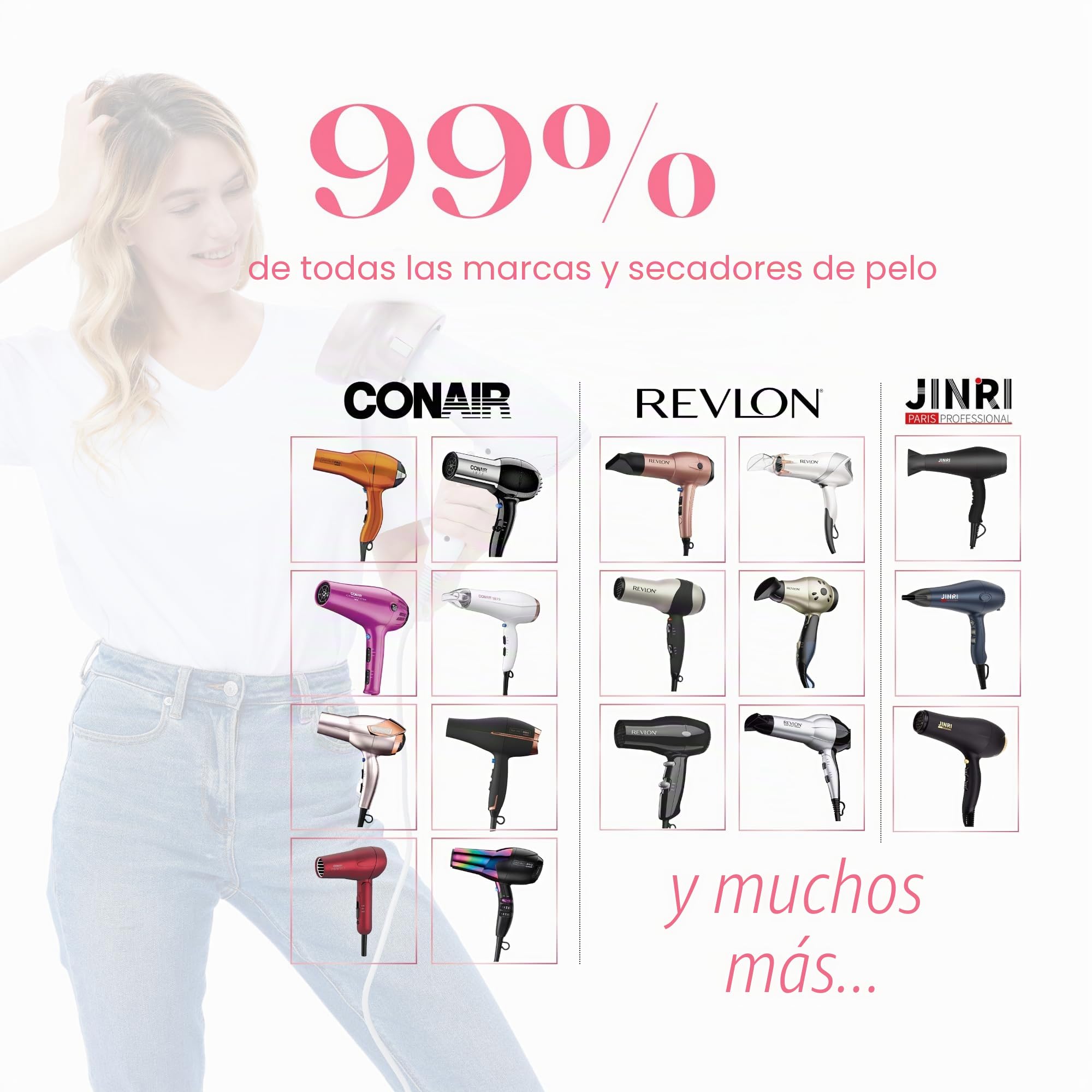 difusor Universal para secadores de pelo con boquilla de diámetro 4,3-6,6 cm, Hair holding fuerte", para pelo rizado u ondulado, para rizos sin frizz (Negro)