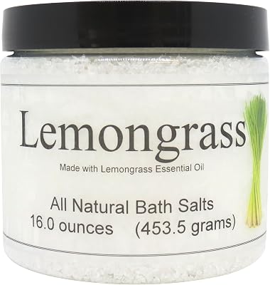 All Natural Lemongrass Bath Salts by Eclectic Lady, 16 ounces