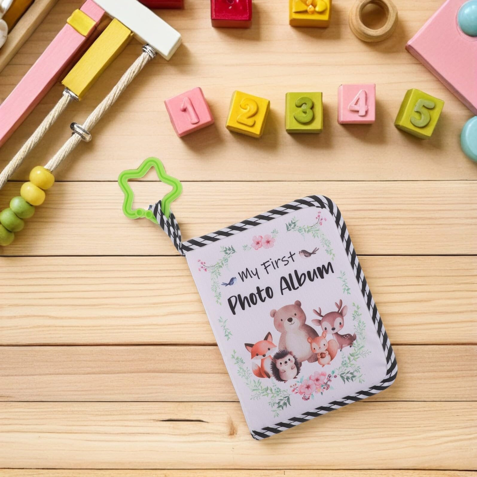 Weiches Babyfotoalbum aus Oxford Gewebe für 10X15cm Fotos mit Tiermotiven Erstes Familienalbum für Babys zum Schutz und Aufbewahren von Erinnerungen Leichtes Stoffalbum für