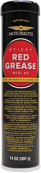 MotorKote Sticky Red Grease | Premium NLGI #2 Heavy-Duty Multi-Purpose Lithium Grease | 14 oz.