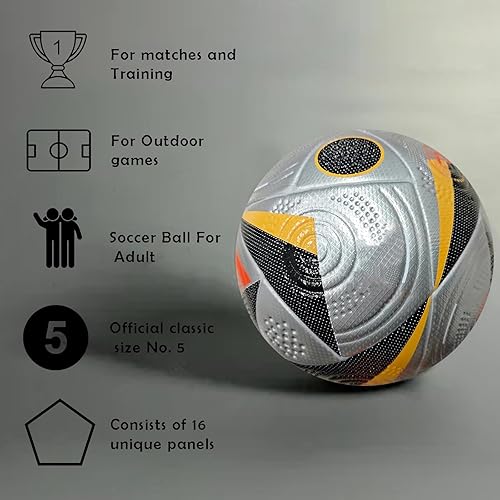 Miniatura 4 de Euro Cup Balón de fútbol Alemania - Tamaño 5, Fútbol de cubierta suave para adultos, ideal para entrenamiento, recreación y un