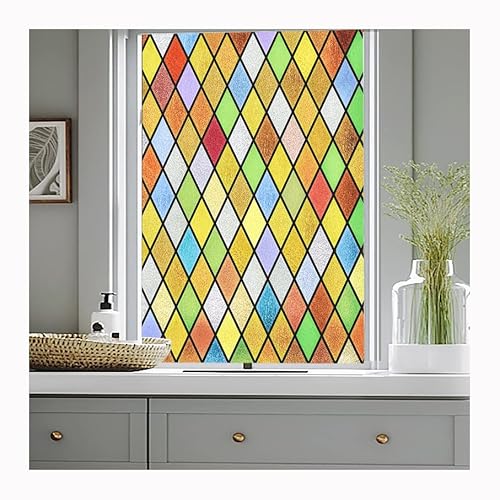 Siunwdiy Insynsskydd retro färg ogenomskinlig fönsterfilm, insynsskyddsfolie självhäftande sovrum badrum för alla typer av slät glasyta, E, 50 x 120 cm (20 x 47 tum)